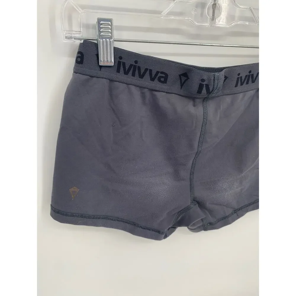 Ivivva Kids Lululemon Gray Tight Shorts Boyshort Tumble Athletic Girls Size 14